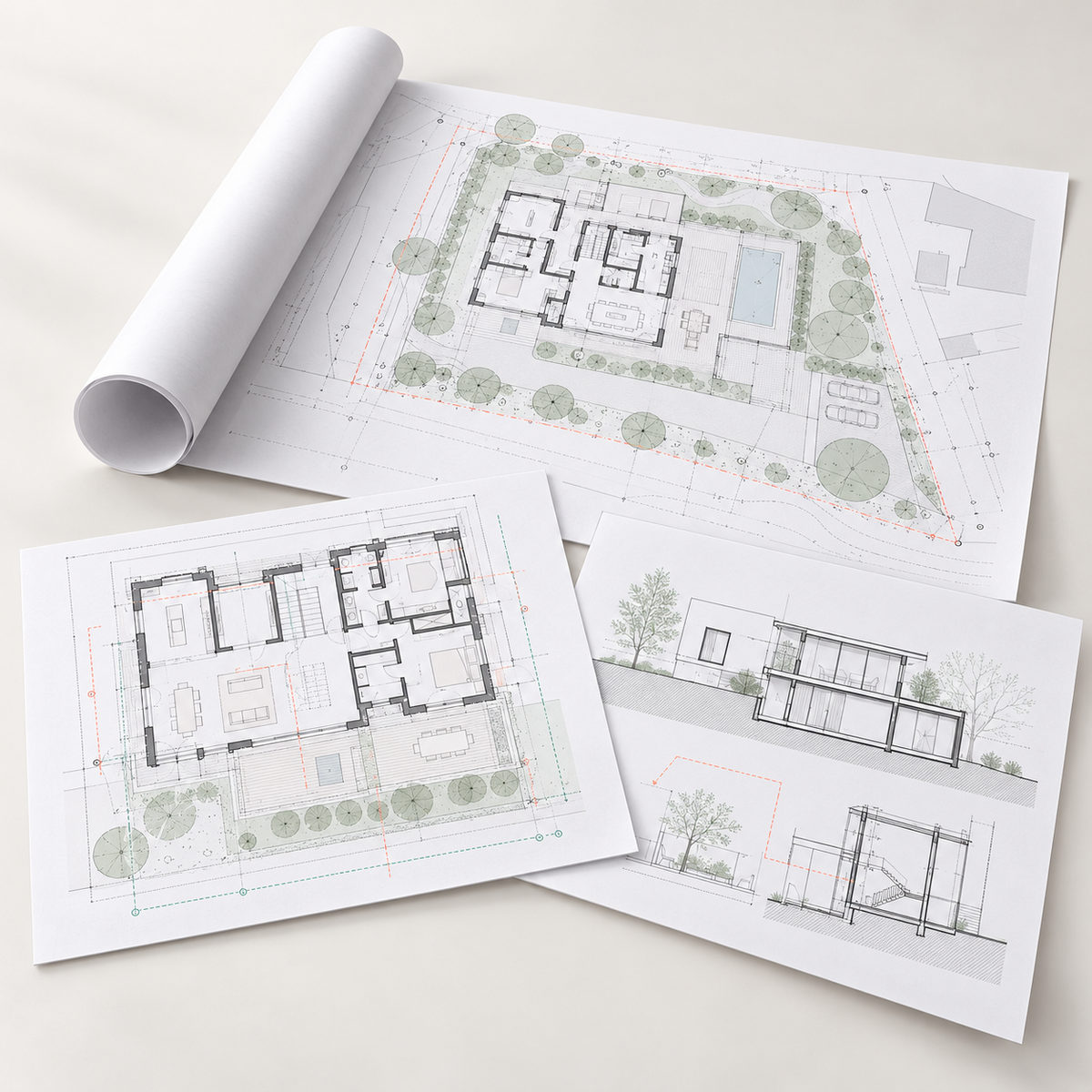 Architectural plan and CAD printing in A2, A1 and A0