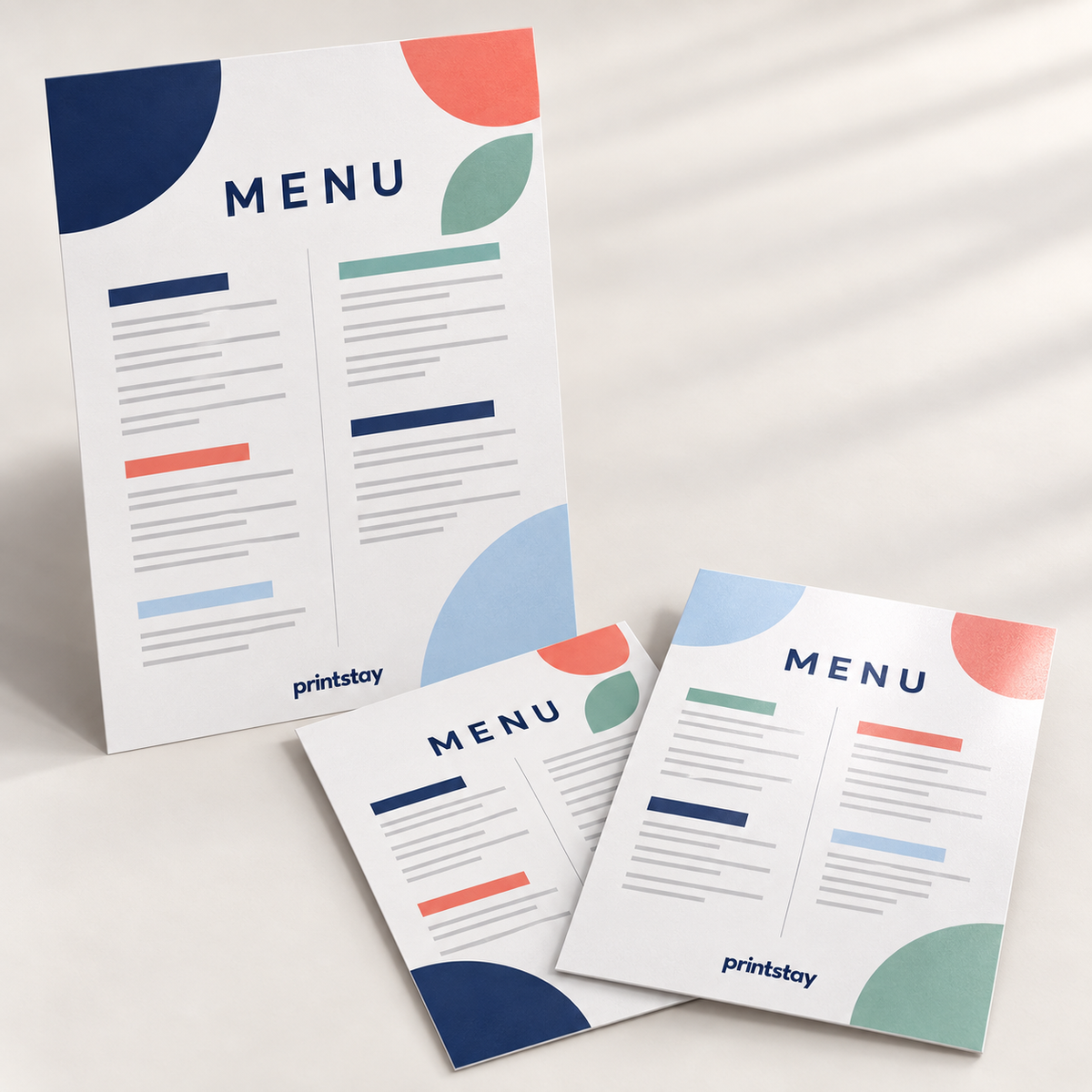Restaurant and cafe menu printing on premium card